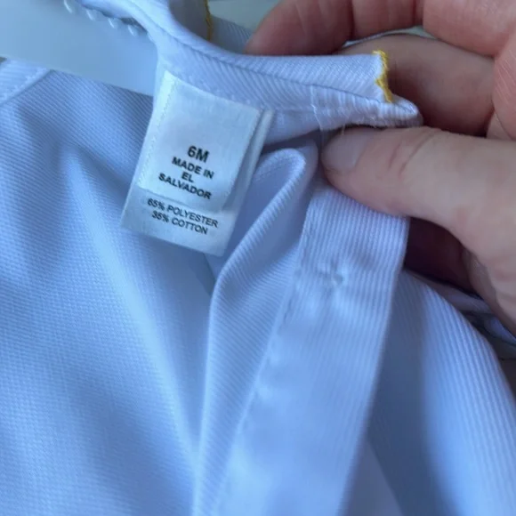 White Lulu BeBe onesie with embroidered duck detail 6mo - Picture 6 of 7